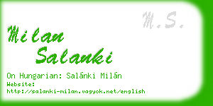 milan salanki business card
